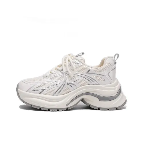 WOOS BOBO Дышащий Легкий Увеличение Высоты Низкий Топ Кроссовки с Толстой Подошвой Женские