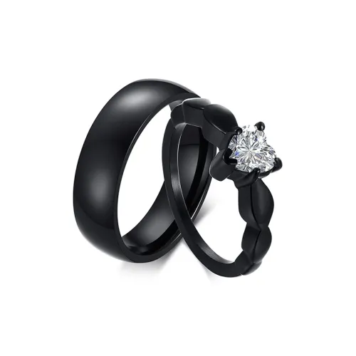 LIANDUO Кольца из титанового стального сплава унисекс черный