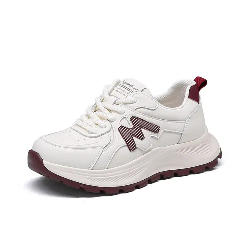 Spider King Low Топ Casual Женский Бежевый Бордовый