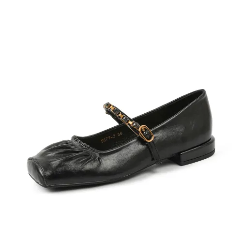 Bamiti Квадратный каблук Mary Jane обувь 2,5 см женская