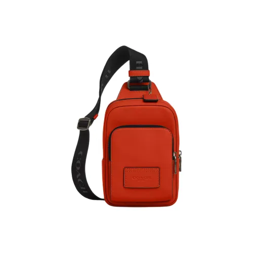 COACH Racer Кожа Sling Сумка Мужская Темно-Оранжевая
