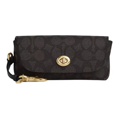 COACH Canvas Футляры для очков Женские Walnut Black