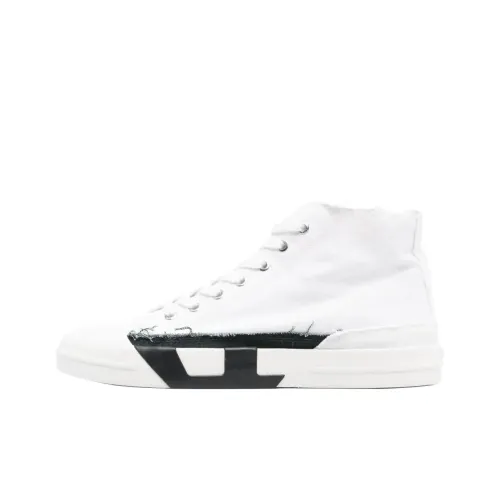 DIESEL High Top Canvas Shoes White Men's
