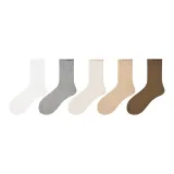 Белый + Светло-серый + Бежевый + Светлый кофейный + Темный кофейный (5 пар)