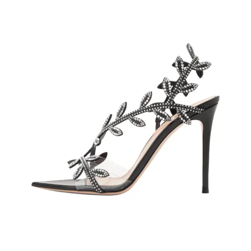 GIANVITO ROSSI Кристальный Flavia one Ремень Сандалии 10,5cm Женские Черный