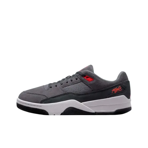 Jordan Flight Корт Slip Resistant Abrasion Resistant Низкий Топ Винтажные баскетбольные кроссовки Мужской Серый Черный