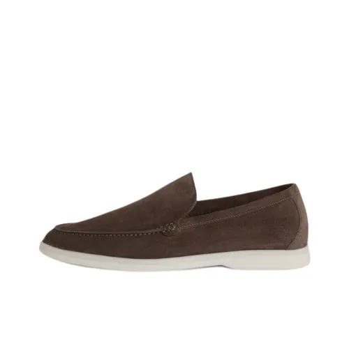 Loro Piana Summer Walk Лоферы Теплый Серый Мужской