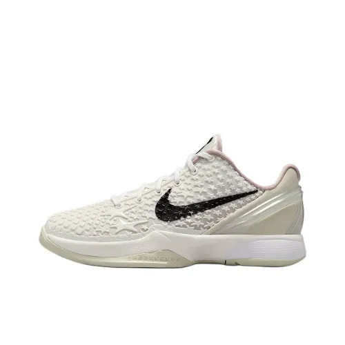 Nike Zoom Kobe 6 Детская баскетбольная обувь Low Top Белая Унисекс