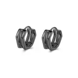 Геометрические кольца-серьги с переплетением (черный)
