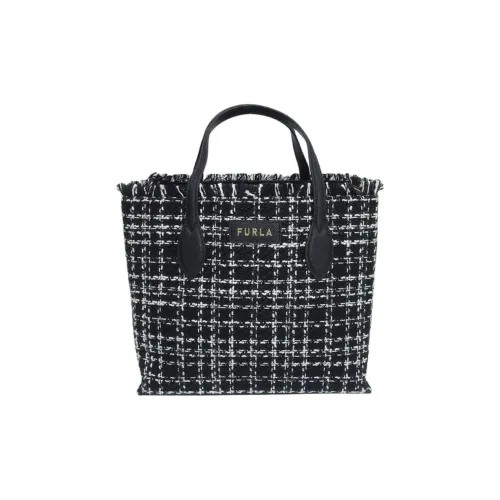 Furla Нейлон с кожаными вставками Тоут Сумка Сумка для покупок Сумка Маленькая Женская Черная