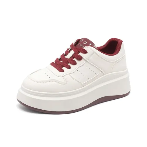 JOSINY Низкие кроссовки для скейтбординга женские бежево-красные