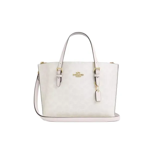 COACH Mollie Покрытый холст Одно плечо Сумка через плечо Тоут Сумка Сумка для покупок Сумка Средний Women's White