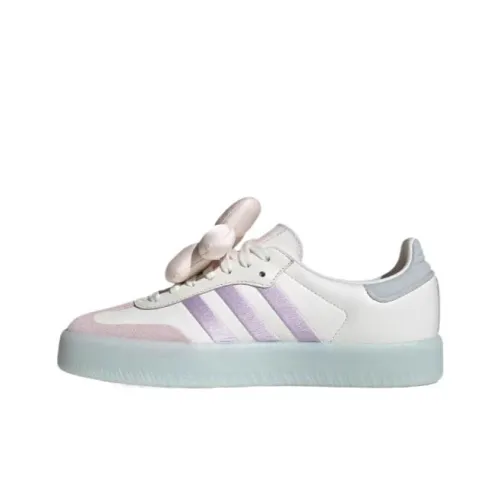 Adidas Originals SAMBAE Амортизация Низкие Кроссовки для Скейтбординга Женские Белые Светло-фиолетовые