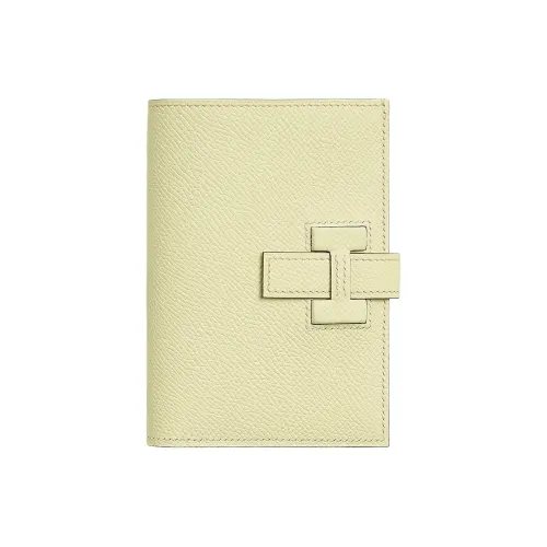 HERMES New H Passant Epsom Телячья кожа Кошелек Женские Milton Желтый