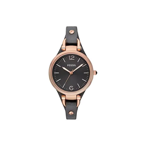 FOSSIL Наручные часы Кварцевый механизм Натуральная кожа Ремешок 32 мм Серый циферблат Женские часы