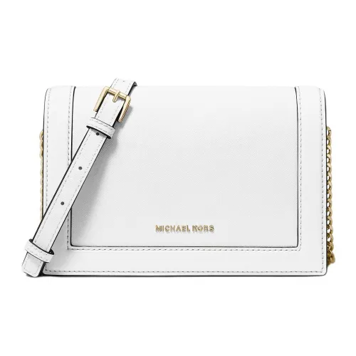 MICHAEL KORS Jet Set Saffiano кожа плечевая сумка большая женская оптический белый