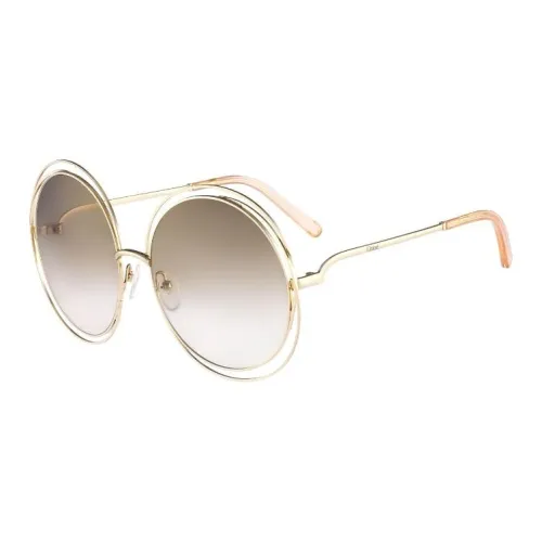 Chloe Пластик Металл OVAL SUNGLASSES Женские Золотой