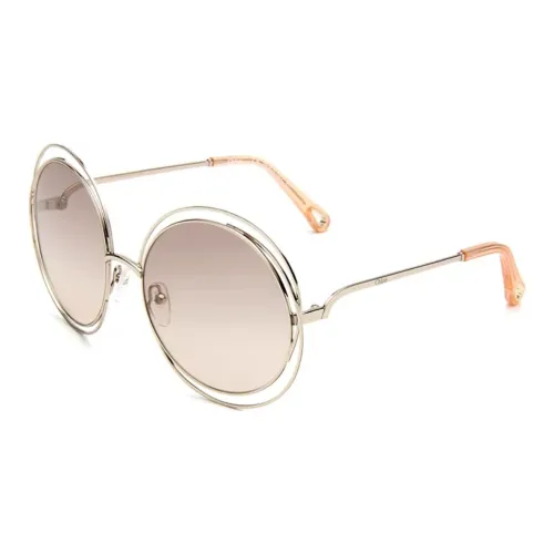 Chloe Металл Круглые Солнцезащитные очки Женские Серебряные