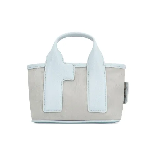 Furla Piuma Нейлон с кожаными вставками Сумка через плечо Сумка Мини Женская Светло-синяя и Серая