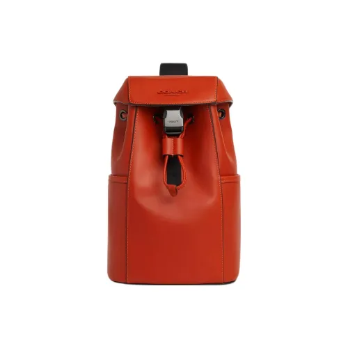 COACH Racer Кожа Sling Сумка Маленькая Мужская Темно-Оранжевая