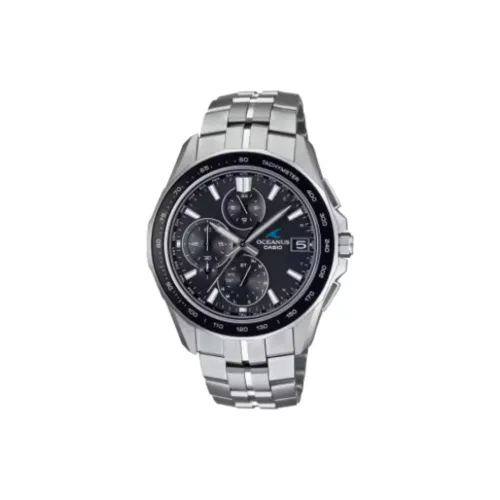 CASIO Manta S7000 Collection Солнечный механизм Титан Ремешок Часы Мужские Черный циферблат