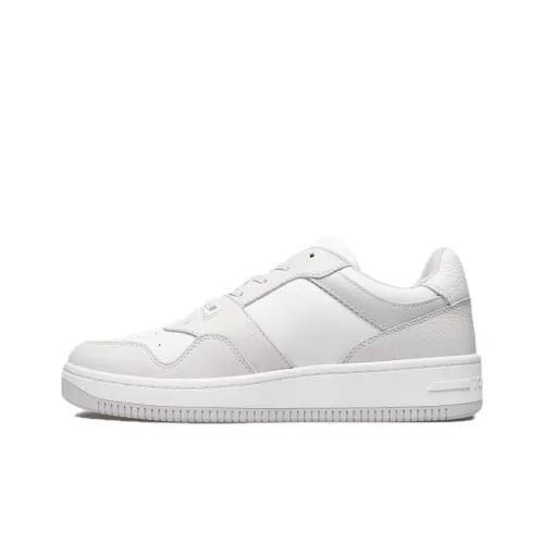 Tommy Hilfiger Tommy Jeans Slip-resistant Low Top Skateboard Shoes Men's White Gray Томми Хилфигер Tommy Jeans Скейтборд Кроссовки Низкие Противоскользящие Мужские Белый Серый