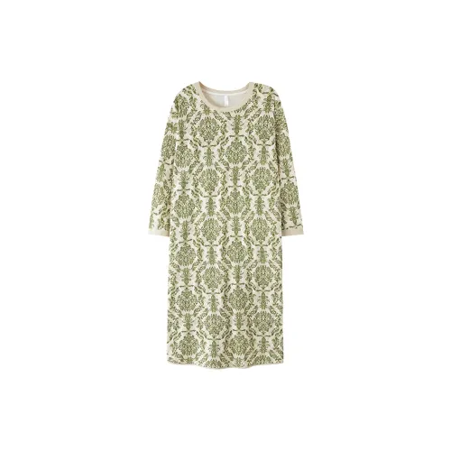 Pretty Lady Ночная сорочка Женская Абрикос с Зеленым цветочным узором