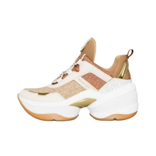 MICHAEL KORS OLYMPIA Low Топ Толстоподошвенные кроссовки 8 см Женские Белый Коричневый