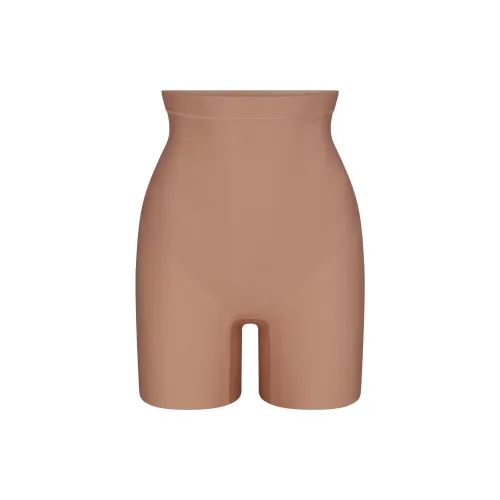 SKIMS SS25 Центральная часть Ядерный SCULPT MID Шаговый шов Короткий Корректирующее белье Низ Женские Sienna Охра