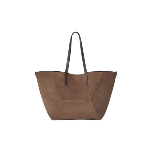 BRUNELLO CUCINELLI Замша Тоут Сумка Сумка для покупок Сумка Сумка через плечо Большая Женская Коричневая