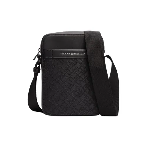 Tommy Hilfiger TH Monogram Полиуретан Плечевая сумка Мужская Черная