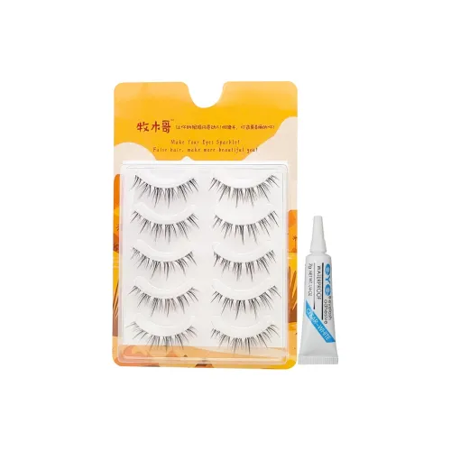 MUMUGE One Piece Полные ресницы Маленькие звезды-близнецы Клейовой стиль Естественный удлинение Стиль 5 пар Упаковка