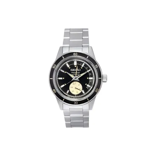 SEIKO Автоматический Механический Механизм Нержавеющая Сталь Ремешок Часы 40,8 мм Мужские Часы Черный Циферблат