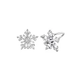 Утонченные мини серьги-клипсы в форме снежинки [1 пара]