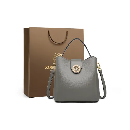 ZOOLER Сумка через плечо из крупнозернистой текстуры кожа коровы средний размер женский муссовый черный слон GREY