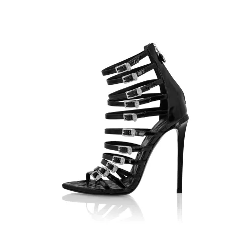 PHILIPP PLEIN Римские сандалии 12 см Женские Черные