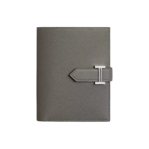 HERMES Bearn Madame Телячья кожа Кошелек Женские 0L Grismeyer Дождевой облачный серый цвет