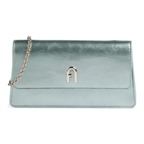 Furla Diamante Кожа Сумка через плечо Сумка на плечо Мини Женская Синий Серый