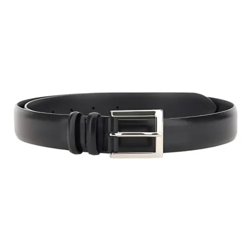 ORCIANI Металл Кожаные ремни Мужской Черный Ширина 3 см