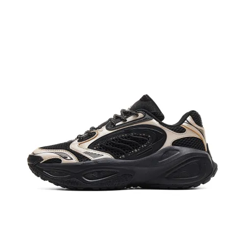 PEAK Slip-resistant Abrasion-resistant Low Top Footwear Men's Black Champagne Gold PEAK Противоскользящие Аbrasion-resistant Низкие Кроссовки Мужские Черный Шампанское Золото