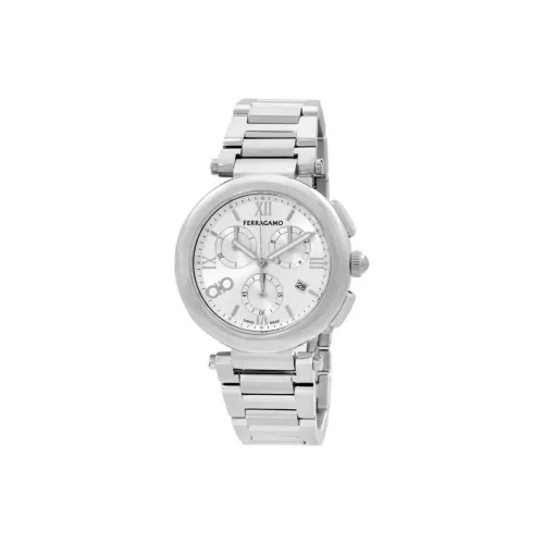 FERRAGAMO Legacy Женские часы Кварцевый механизм Ремешок из нержавеющей стали 40 мм Серебристый циферблат
