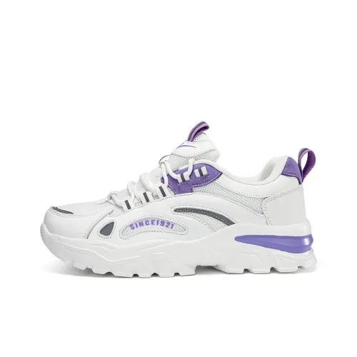 Binary Дышащий Легкий Увеличение Высоты Низкий Топ Толстая Подошва Кроссовки Женские Белый Фиолетовый