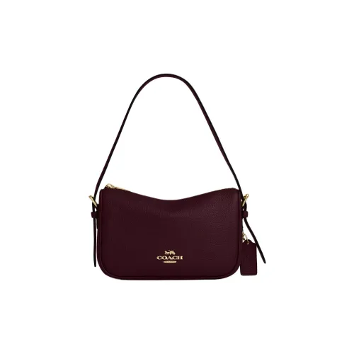 COACH Kailey Pebble Leather Handbag Shoulder Bag Medium Women's Burgundy