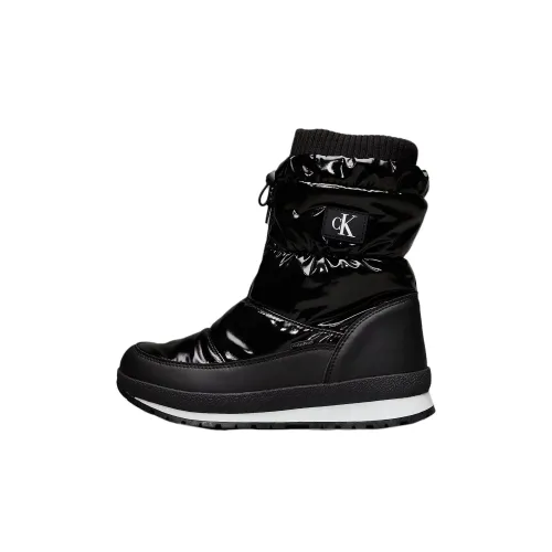 CKJ CALVIN KLEIN JEANS Высокие детские ботинки черного цвета для малышей