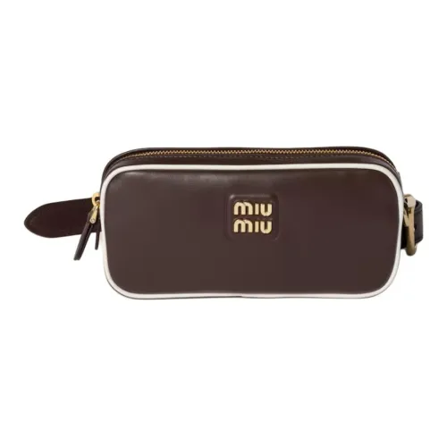 MIU MIU Бананка из коровьей кожи Женская Коричневый и Белый