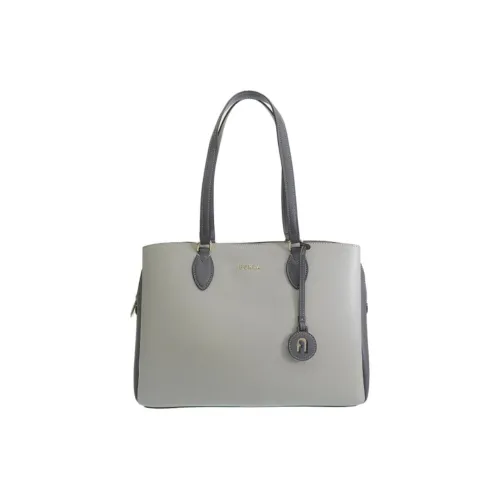 Furla Minerva Кожа Сумка Большая Женская Серого цвета