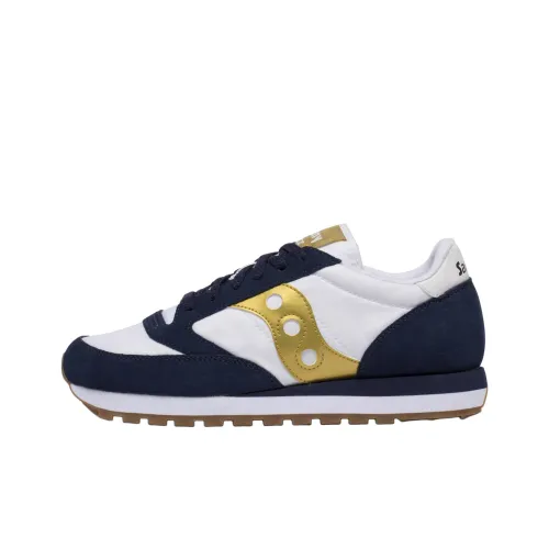 Saucony Jazz Original Амортизаторы Shock Slip-Resistant Низкий Топ Повседневные Беговые кроссовки Мужские Белый Синий Желтый