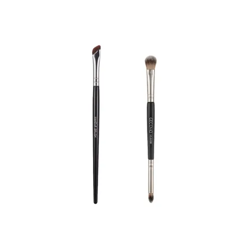 GECOMO Кисть для eyeliner "Sickle" + Кисть для теней для век с двойной головкой Набор кистей для макияжа Детали Подходит для мягкой кожи