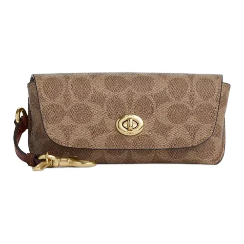COACH Canvas Очки Футляры Женские Коричневые