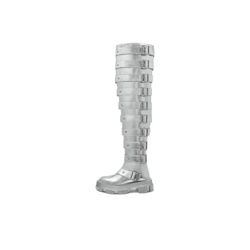 Jeanne Friot x Both Gao Joan OF Arc Over The Knee Boots 6,5cm Unisex Silver Жанна Фриот x Both Gao Joan OF Arc Надколенчатые ботинки 6,5 см Унисекс Серебряный